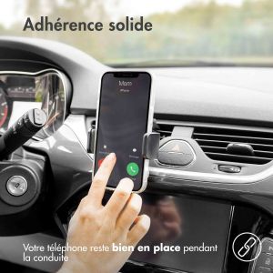Accezz Support de téléphone pour voiture Samsung Galaxy S10 - Chargeur sans fil - Grille d'aération - Noir