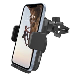 Accezz Support de téléphone pour voiture iPhone 14 Pro - Chargeur sans fil - Grille d'aération - Noir