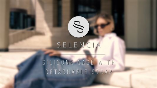 Selencia ﻿Coque design en silicone avec cordon amovible iPhone 14 Pro - Irregular Check Sand Pink