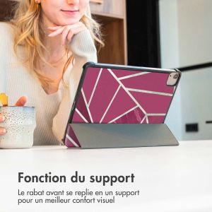 iMoshion Coque tablette Design iPad 7 (2019) / iPad 8 (2020) / iPad 9 (2021) 10.2 inch - Bordeaux Graphic