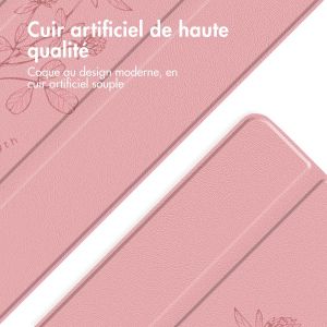 iMoshion Coque tablette Design Trifold iPad 9 (2021) 10.2 pouces / iPad 8 (2020) 10.2 pouces / iPad 7 (2019) 10.2 pouces - Floral Pink