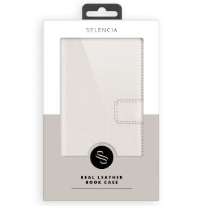 Selencia Étui de téléphone portefeuille en cuir véritable Galaxy A22 (5G) - Gris