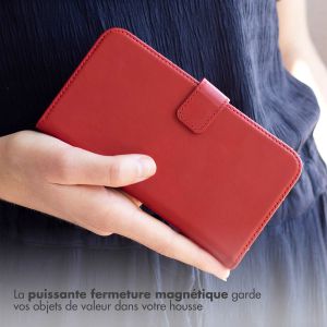 Selencia Étui de téléphone portefeuille en cuir véritable iPhone 14 - Rouge