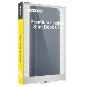 Accezz Étui de téléphone Slim Folio en cuir de qualité supérieure iPhone 14 Pro Max - Bleu foncé
