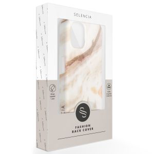 Selencia Aurora Coque Fashion iPhone 14 Pro - ﻿Coque durable - 100 % recyclée - Marbre Blanc