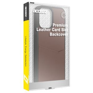 Accezz ﻿Coque en cuir de qualité supérieure avec fentes pour cartes iPhone 13 Pro Max - Brun