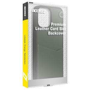 Accezz ﻿Coque en cuir de qualité supérieure avec fentes pour cartes iPhone 14 Pro Max - Vert