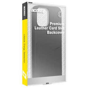 Accezz ﻿Coque en cuir de qualité supérieure avec fentes pour cartes iPhone 14 Pro Max - Noir