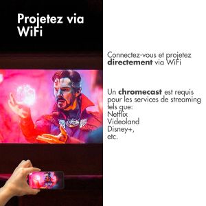 iMoshion Mini-projecteur - Mini-vidéoprojecteur WiFi et Chromecast - 3400 lumens - Gris