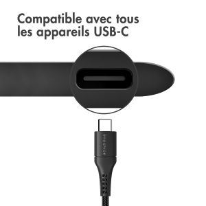 iMoshion Braided USB-C vers câble USB Samsung Galaxy A32 (5G) - 1 mètre - Noir