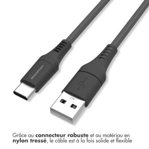 iMoshion Braided USB-C vers câble USB - 0,25 mètre  - Noir