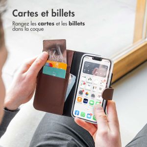 Accezz Étui de téléphone Wallet iPhone 14 Plus - Brun