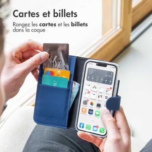 Accezz Étui de téléphone portefeuille Wallet Samsung Galaxy A13 (5G) / A04s - Bleu foncé