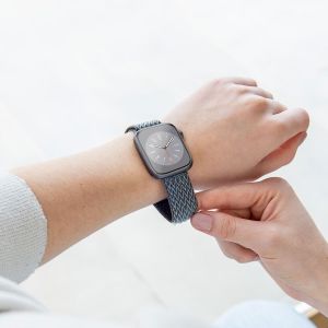 iMoshion Bande élastique en nylon Apple Watch Series 1-9 / SE - 38/40/41mm - Gris foncé