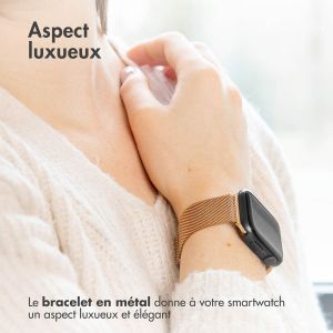 iMoshion Bracelet magnétique milanais Apple Watch Series 1-9 / SE / Ultra (2) - 42/44/45/49 mm - Taille S - Rose Dorée