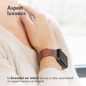 iMoshion Bracelet magnétique milanais Apple Watch Series 1-9 / SE / Ultra (2) - 42/44/45/49 mm - Taille S - Rose