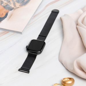 iMoshion Bracelet magnétique milanais Apple Watch Series 1-9 / SE / Ultra (2) - 42/44/45/49 mm - Taille M - Noir