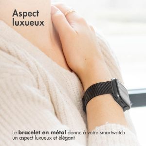 iMoshion Bracelet magnétique milanais Apple Watch Series 1-9 / SE - 38/40/41 mm - Taille S - Noir