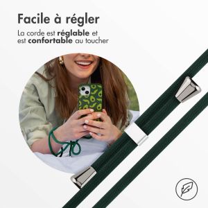 iMoshion Coque design en silicone avec cordon iPhone 15 Plus - Avocado Green