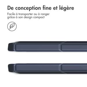 iMoshion Coque tablette rigide Trifold Samsung Tab S9 FE Plus / Tab S9 Plus 12.4 pouces - Bleu foncé