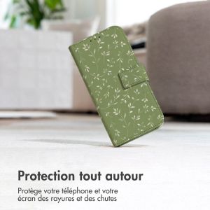 iMoshion Étui de téléphone portefeuille Design Samsung Galaxy S21 FE - Green Flowers