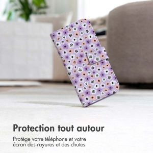 iMoshion ﻿Étui de téléphone portefeuille Design Samsung Galaxy A34 (5G) - Purple Flowers