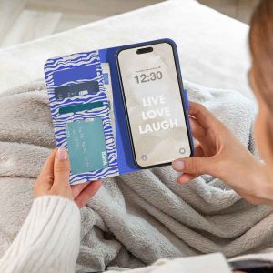 iMoshion ﻿Étui de téléphone portefeuille Design Samsung Galaxy S10e - White Blue Stripes