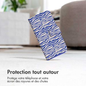 iMoshion ﻿Étui de téléphone portefeuille Design Samsung Galaxy S20 FE - White Blue Stripes