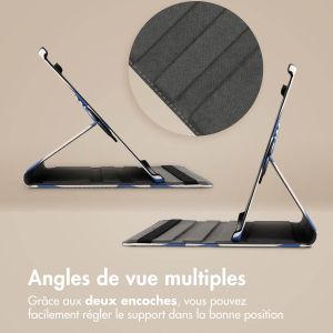iMoshion Coque tablette Design rotatif à 360° iPad 9 (2021) / iPad 8 (2020) / iPad 7 (2019) 10.2 pouces - White Blue Stripes
