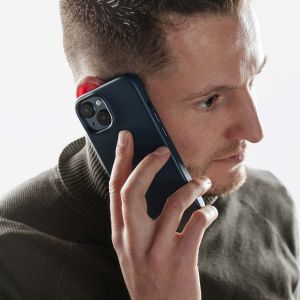 Accezz Coque arrière en cuir avec MagSafe iPhone 14 Pro Max - Nightfall Blue