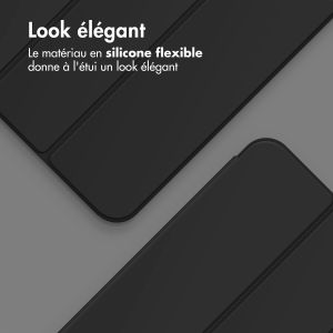 Accezz Étui de téléphone portefeuille Smart Silicone iPad 10 (2022) 10.9 pouces - Noir