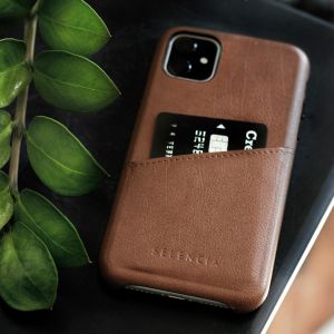 Selencia Coque arrière en cuir végétalien Samsung Galaxy A52(s) (5G/4G) - Brun