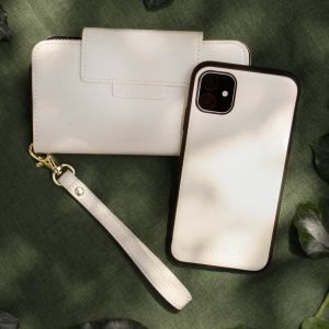 Selencia Etui portefeuille serpent amovible iPhone 13 - Blanc