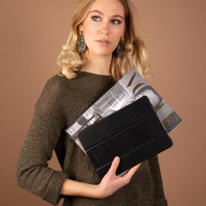 Selencia Coque en cuir vegan Trifold Book Galaxy Tab A7 Lite - Noir