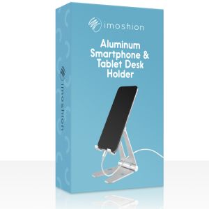 iMoshion Support de téléphone de bureau iPhone 13 - Support de tablette de bureau - Réglable - Aluminium - Argent