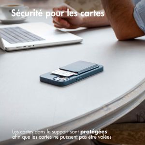 Accezz Porte-cartes portefeuille en cuir avec MagSafe - Bleu foncé