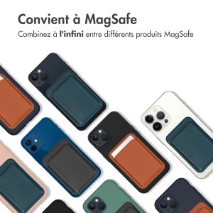 Accezz Porte-cartes portefeuille en cuir avec MagSafe - Bleu foncé