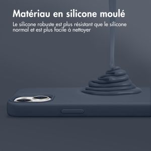 Accezz Coque Liquid Silicone avec MagSafe iPhone 14 Pro - Bleu foncé