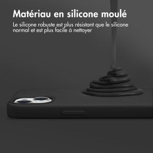 Accezz Coque Liquid Silicone avec MagSafe iPhone 15 Pro - Noir