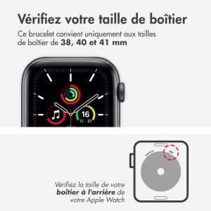 iMoshion ﻿Boucle de bracelet de sport en silicone Apple Watch Series 1-9 / SE - 38/40/41mm - Blanc / Noir