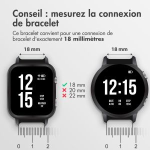 iMoshion Bracelet Sport en silicone - Connexion universelle de 18 mm - Noir