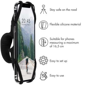 Accezz Support de téléphone pour vélo Samsung Galaxy S10 - Réglable - Universel - Noir