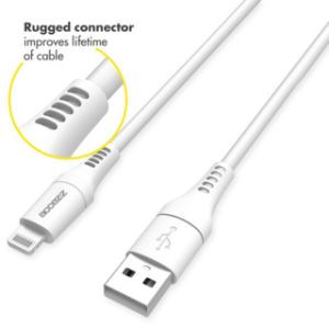 Accezz Câble Lightning vers USB iPhone SE (2016) - Certifié MFi - 0,2 mètres - Blanc