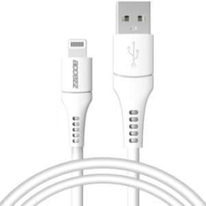 Accezz Câble Lightning vers USB iPhone 11 Pro Max - Certifié MFi - 1 mètre - Blanc