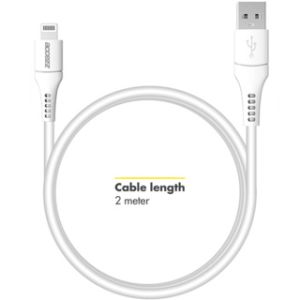 Accezz Câble Lightning vers USB iPhone 13 - Certifié MFi - 2 mètre - Blanc