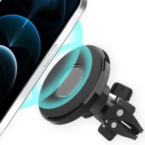 Accezz Support de téléphone voiture iPhone 12 Pro Max - MagSafe - Grille de ventilation - Magnétique - Noir