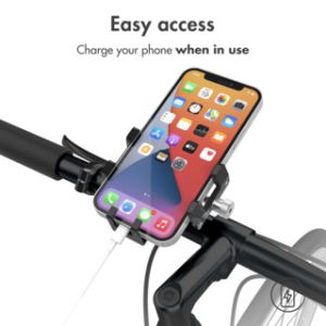 Accezz Support de téléphone vélo Samsung Galaxy S21 - Réglable - Universel - Aluminium - Noir