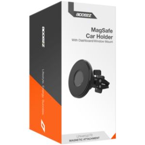 Accezz Support de téléphone voiture iPhone 12 - MagSafe - Grille de ventilation - Magnétique - Noir