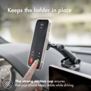 Accezz Support de téléphone voiture iPhone 13 Pro - MagSafe - Tableau de bord et pare-brise - Magnétique - Noir