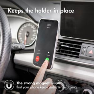 Accezz Support de téléphone voiture iPhone 13 Pro Max - MagSafe - Grille de ventilation - Magnétique - Noir